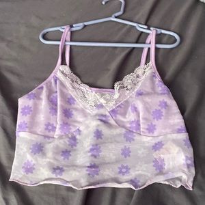 cute cropped tank with flowers